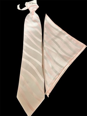 Striped Pretied Tie and PSQ Pink Set-Adult and Child Sizes -LOT available!
