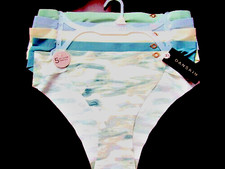 DANSKIN BIKINI PANTIES MICROFIBER MEDIUM WOMENS 5 PAIR NO SHOW PASTEL MSRP 48.00