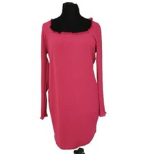 NWT Forever 21+ Long Sleeve Ruffle Short Stretch Knit Dress in Berry Plus Sz 1X