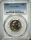 1964 Washington Quarter Dollar Silver Proof Coin - PCGS PR67
