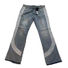 Kindred Mens Jeans 40x36 Light Blue Rhinestone Side Stripe Relaxed NWT