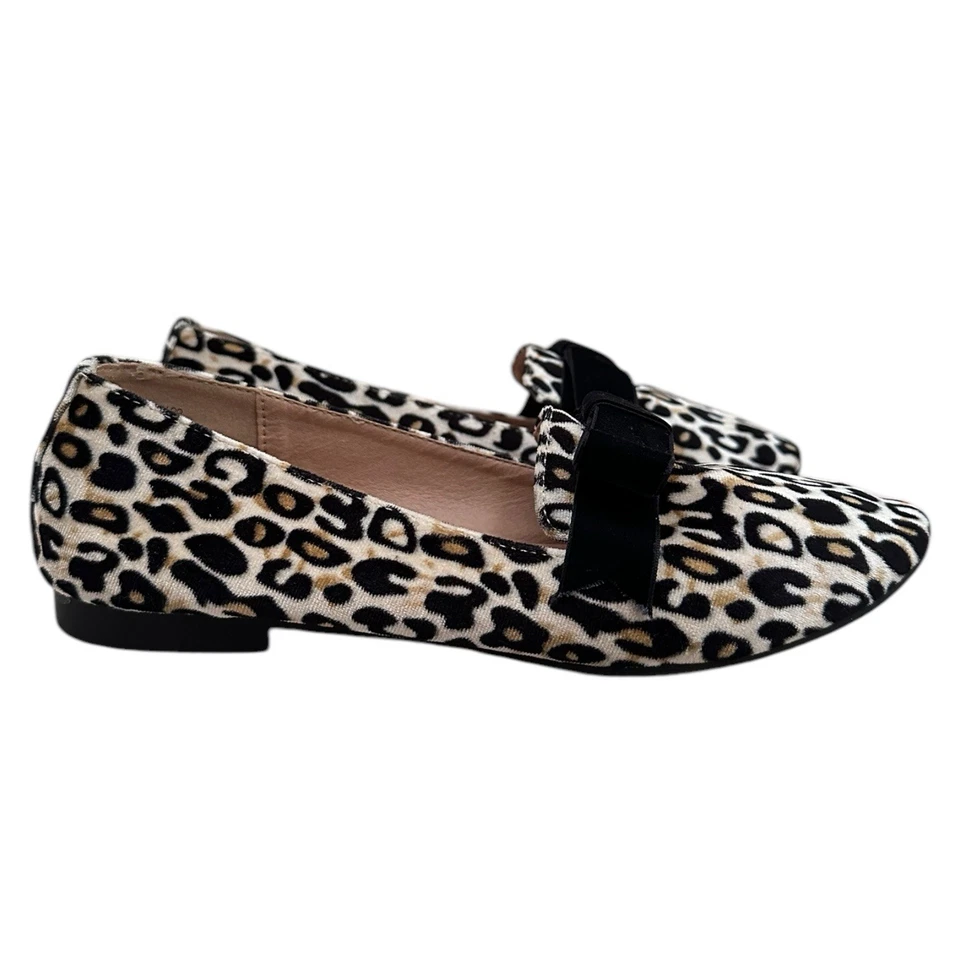 Mocassim Madden Girl feminino estampa de leopardo 7,5 arco acento sapatilhas de balé veludo - Imagem 4 de 4