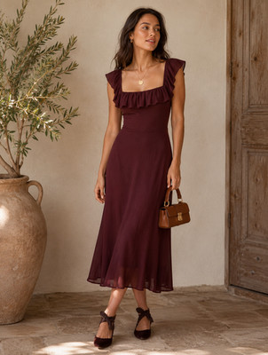 NWT Reformation Colette Midi Dress Plum Wedding Guest Size 10