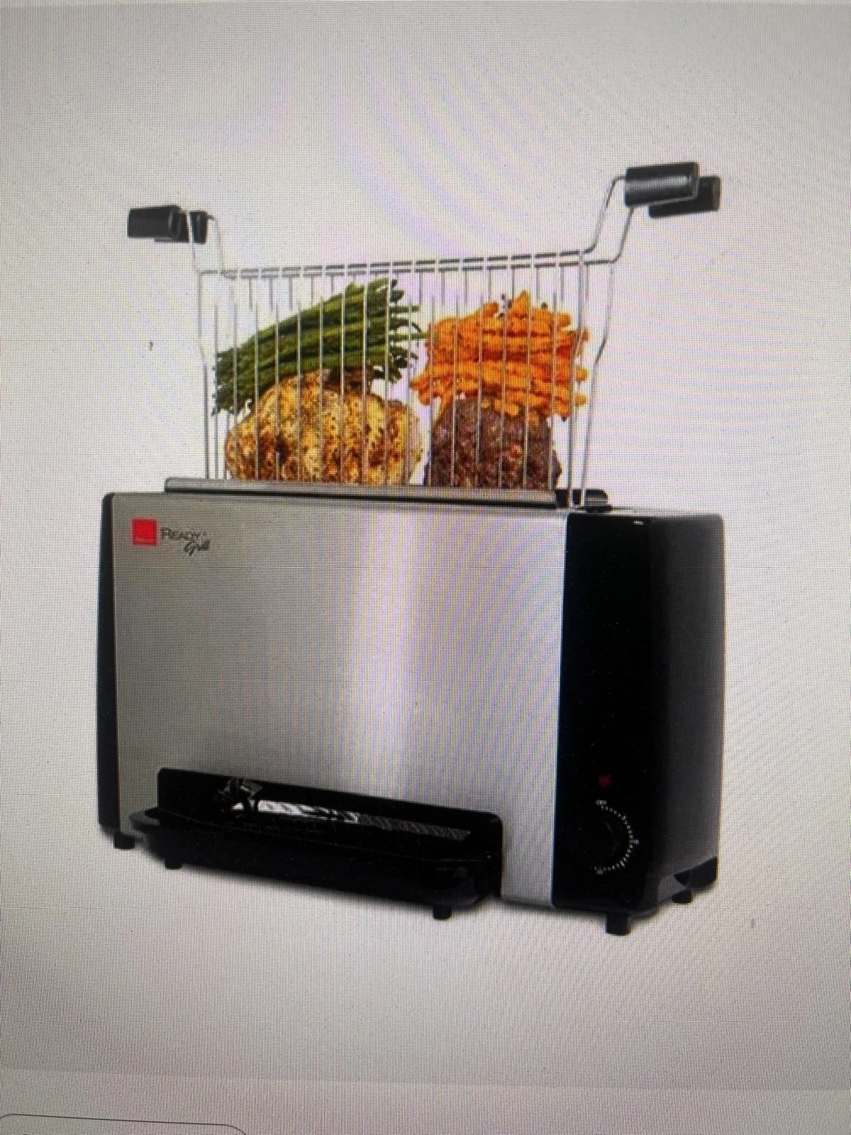Ronco Ready Grill Indoor Cooking Grilling New RG1001BLDRM ss/black w/ basket B-2
Opens in a new wind