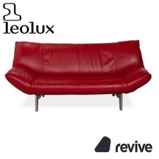 Leolux Tango Cuir Canapé Deux Places Rouge Fonction Manuelle