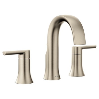 Moen Doux Brushed Nickel TwoHandle Adjustable Widespread Modern Bathroom Faucet