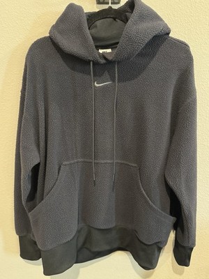 Nike Essentials Plush Oversized Hoodie Woman s DX6420-010 Medium center swoosh