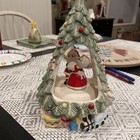 Ceramic Christmas Tree Music Box w/ Santa & Mrs. Claus, "We Wish You a Merry Chr — photo 6