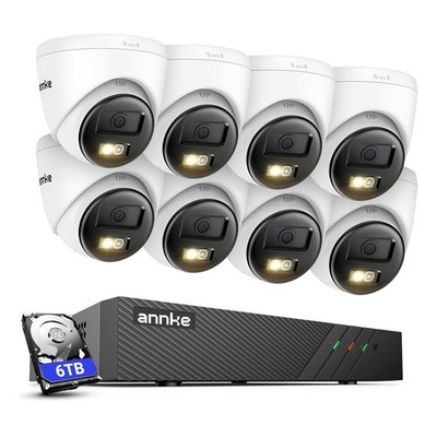 ANNKE 3K POE AI Color Night Security Camera System Two Way Audio 8CH 4K NVR IP67