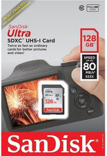 SanDisk Ultra 128GB SDXC UHS-I Memory Card 120MB/s C10 U1 Full HD SD Card.