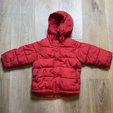 Old Navy Toddler 2T Red Solid Frost-Free Hooded Puffer Jacket