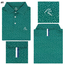 The Mulligan Polo Shirt Men Rhoback Green Golf Breathable Stretch 9