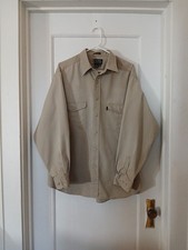Vintage Eddie Bauer Legend Elkhorn Shirt Men Large Khaki Heavy Cotton Button Up