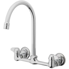 Homewerks Utility Kitchen Faucet Chrome 2 Handle Low Arc