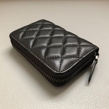 Genuine Leather Zip Around Bifold Wallet Soft Women Multi Card Holder Coin Purse