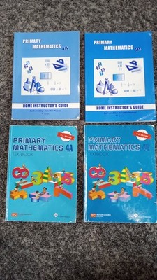 Singapore Math lot of 4 books, Primary Mathematics 4 4A & 4B for homeschooling