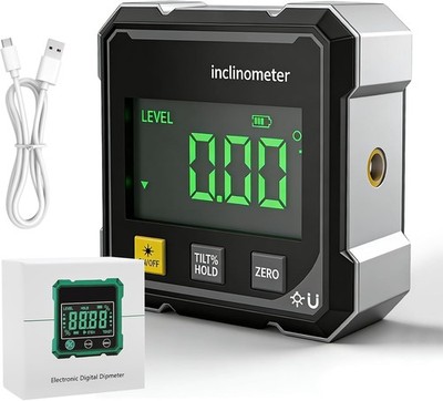 4-Seitiger Magnetischer Digitaler Winkelmesser mit Laser, Digitale Wasserwaage