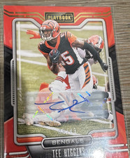 Panini 2021 Playbook Tee Higgins Autographed #14 Cincinnati Bengals NFL Card