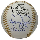 Omar Vizquel Signed Autographed Gold Glove Baseball w/ 11x GG JSA Witness COA