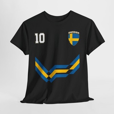 Sweden Number 10 Soccer Shirt, Swedish Flag Soccer 2026 Jersey Style Shirt 