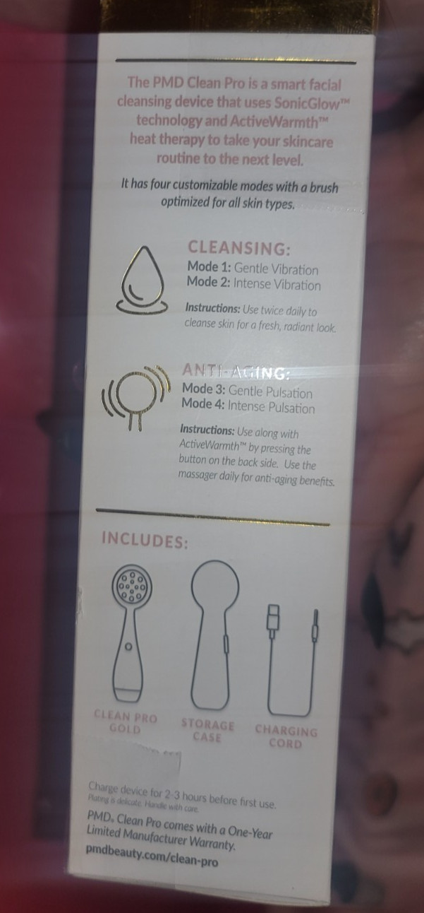 PMD CLEAN PRO GOLD SMART FACIAL CLEANSING DEVICE 24K GOLD PLATED  4002-ROSEG-NEW