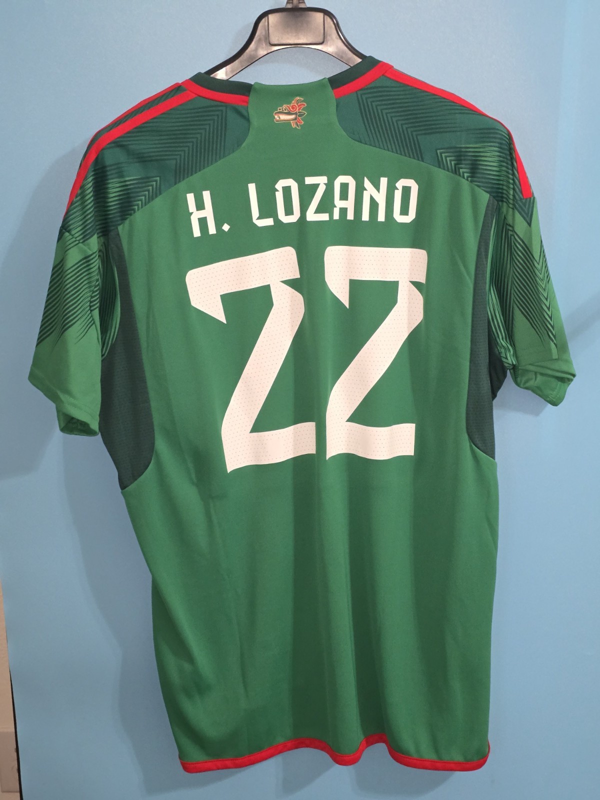 2022 Adidas Mexico Home Jersey #22 H. Lozano 2XL World Cup Jersey
