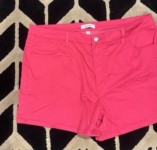 Zenana Chino Shorts Plus 3X Pink Mid Rise Stretch Pockets