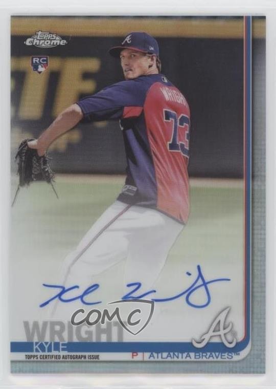 2019 Topps Chrome Rookie Auto Refractor 362/499 Kyle Wright #RA-KW Auto 6ns