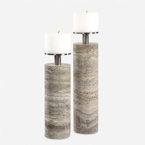 Uttermost 18186 Shadowstone 15.5 X 4 inch Candleholders, Set of 2 - Picture 1 of 5