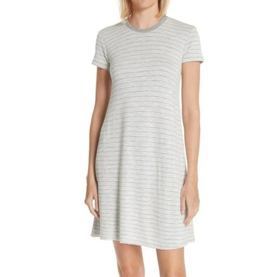 ATM Stripe T-Shirt Dress XS Grey Short Sleeve