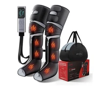CINCOM LEG MASSAGER WITH HEAT AND COMPRESSION, LEG MASSAGER - BLACK