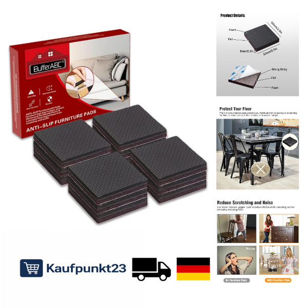 Anti-Rutsch Pads 12 StüCk 50Mm GummifüßE Selbstklebend MöBelstop-image