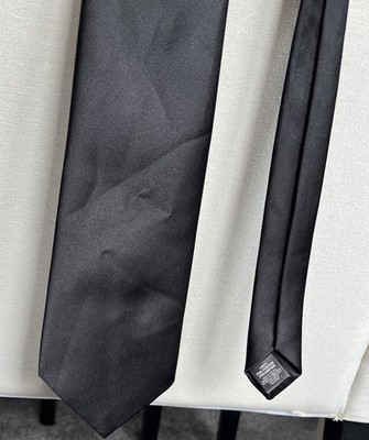Herren Krawattenhalter schwarz einfach solide Smart formell Veranstaltung Krawatte 3,5'' breit 57'' lang