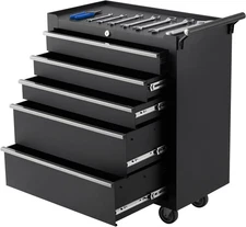 5 Drawers Rolling Tool Box Cart Tool Chest Tool Storage Cabinet with Lock & Key