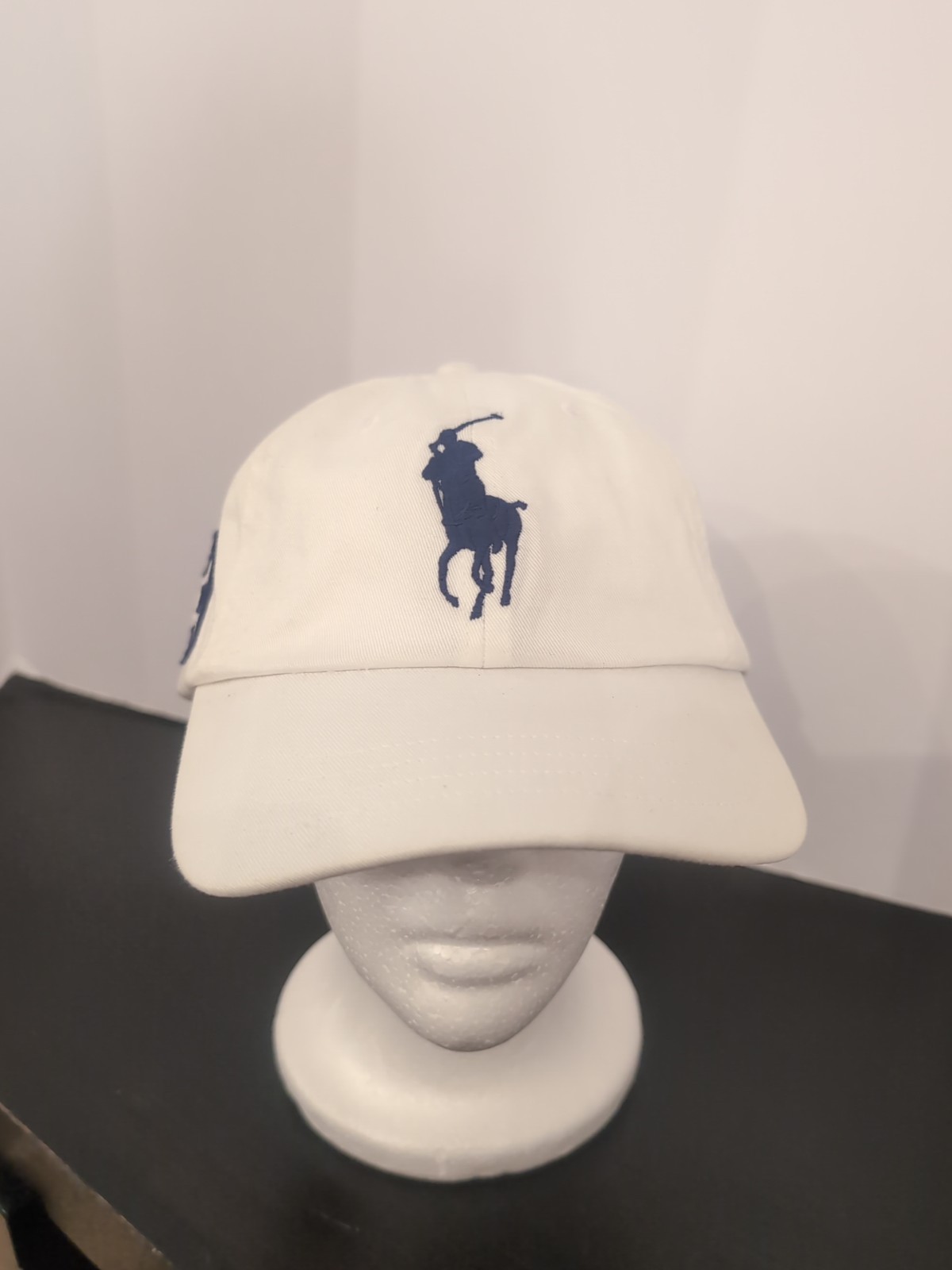 Cappello Polo Ralph Lauren Adulto Bianco #3 Cinghia Regolabile Big Pony Blu Logo Casual