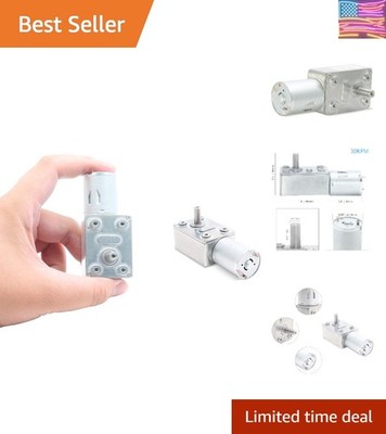 12V 30RPM High Torque DC Motor, Mini JGY 370 Motor Worm Gear Small Electric M...