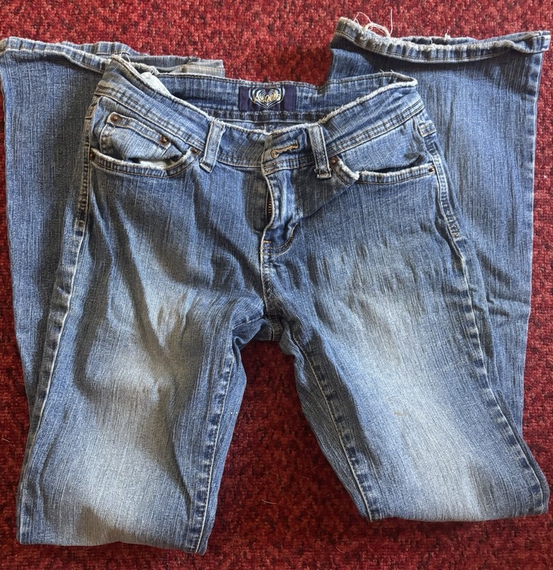 ladies Embellished Pockets Blue Jeans Sz 3