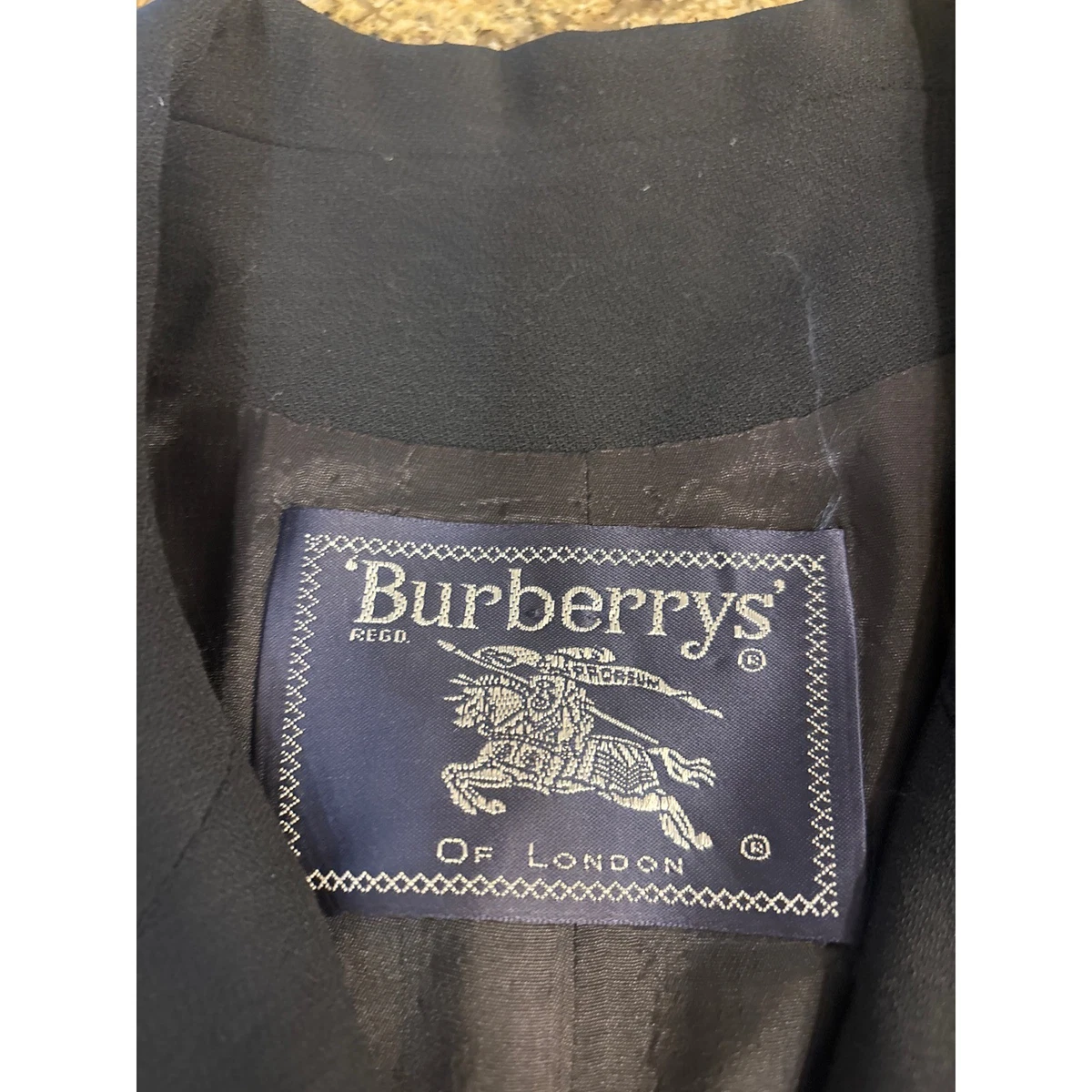 Chaqueta Blazer Burberrys of London Vintage Negra 100% Lana Para Mujer 12 Hecha en EE. UU.