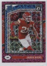 2024 Panini Donruss Optic Rated Rookie Pink Velocity Prizm 19/80 Jaden Hicks s3g