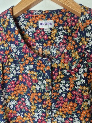 Liberty 100 % Seide Meeresblüten bunte Bluse Größe 16 von Brora UVP 225 £