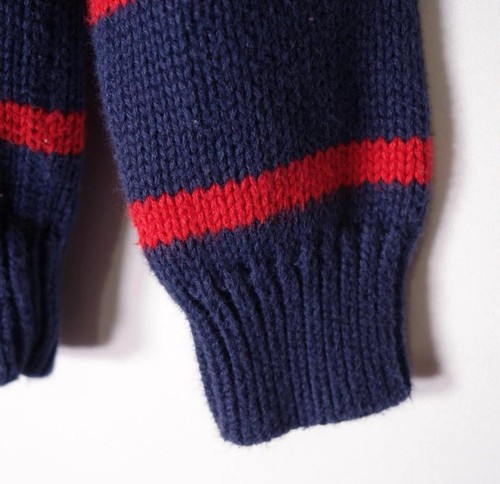 Polo Ralph Lauren Kids Knit Sweater Stripe Navy x Red Half Zip Logo size 18m - Picture 4 of 6