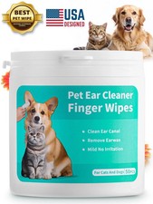 Pet Ear Cleaner Wipes, Disposable Finger Wipes for Dogs  Cats Ear Cleaning