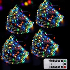 66 Ft 200 LED 8 Mode Multi Colored Christmas Fairy Lights Battery Operated wi...