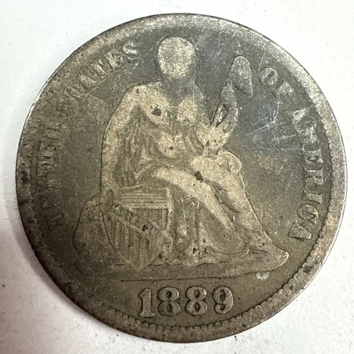 1889 Seated Liberty Dime Exact Coin Imaged #SL284