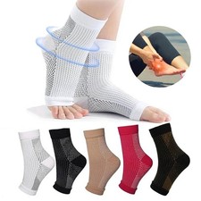 3Pair Ankle Compression Socks Open Toe Foot Sleeves Arch Ankle Support Unisex