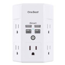 5 Outlet Extender Surge Protector Multi Plug Wall Adapter USB Charger Ports with