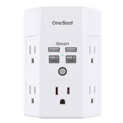 5 Outlet Extender Surge Protector Multi Plug Wall Adapter USB Charger Ports with