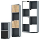2, 4 8 Grey Cube Bookcase Shelving Display Shelf Storage Living Room Wooden Door