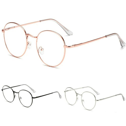 Montatura Metallo Ovale Lenti Moda Occhiali con Lenti Trasparenti | eBay