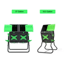 SQUEEZE master Large Dual Chamber Compost Bin Tumbler Outdoor Garden